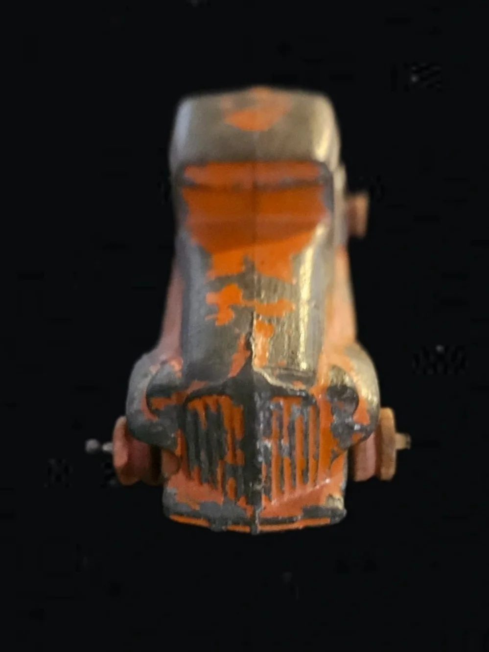 Vintage 1930s Kansas Toy & Novelty Slush Cast Lead Coupe Car Orange